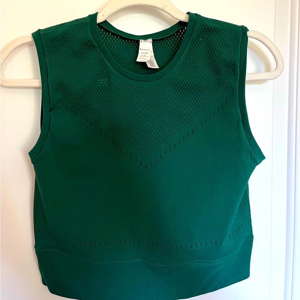Athleta Pavana Crop Tank- Dark Forest Green